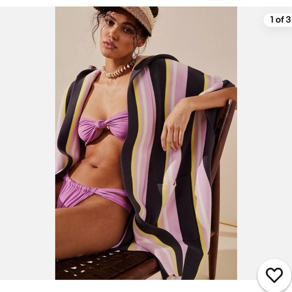 Free People Stripe Knit Poncho Womens ONE SIZE - Picture 2 of 11